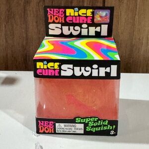 Needoh Nice Cube Swirl ORANGE Sensory Toy Fast Ship